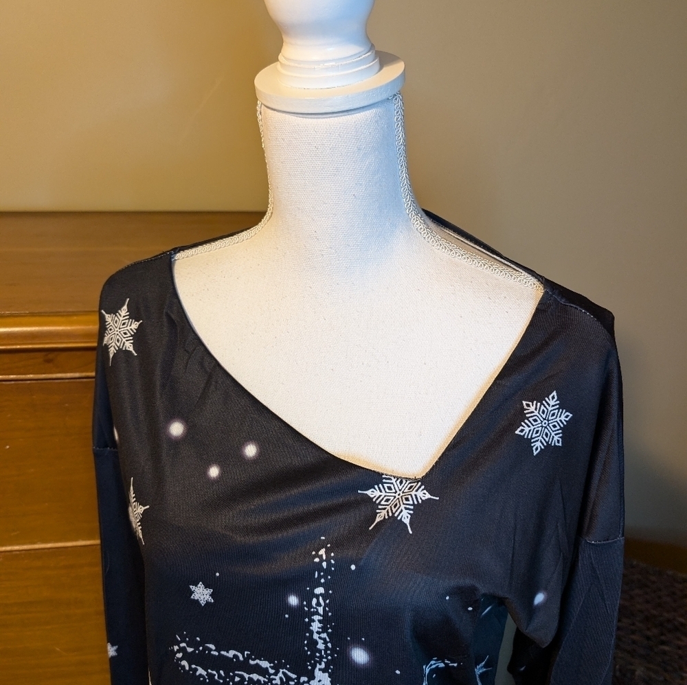 Christmas Dressy Long Sleeve Snowman Shirt  Size XL - Picture 4 of 11